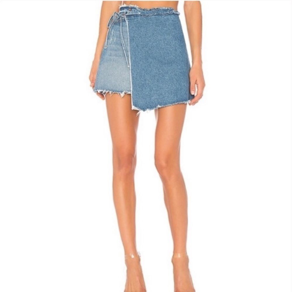 GRLFRND Ella Reconstructed Wrap Skirt in Instant Karma Size 28